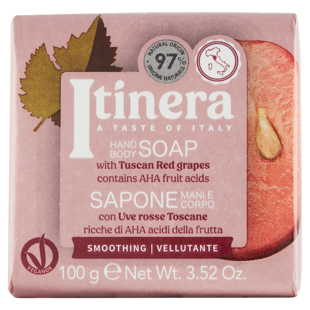 Itinera Sapone Mani e Corpo con Uve rosse Toscane Vellutante 100 g